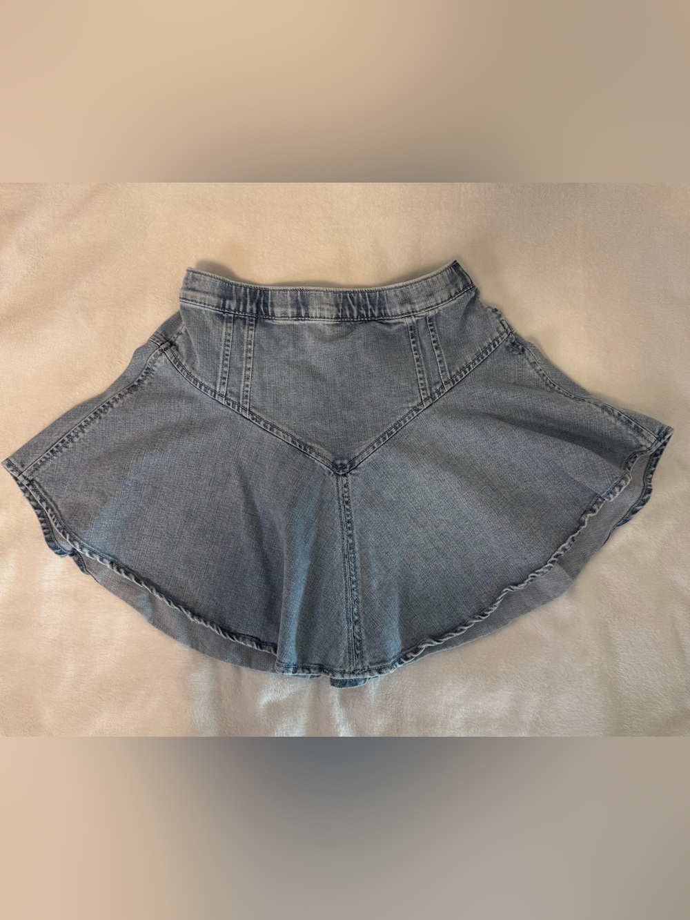 Aerie Light Blue Denim Circle Flare Mini Skirt Size XS - Picture 3 of 6